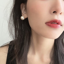 画像をギャラリービューアに読み込む, 大きな一粒コットンパール の イヤリング 14mm 大粒 e-142