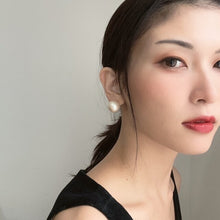 画像をギャラリービューアに読み込む, 大きな一粒コットンパール の イヤリング 16mm 大粒 e-143