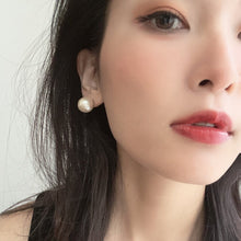 画像をギャラリービューアに読み込む, 大きな一粒コットンパール の ピアス 14mm 大粒 p-142
