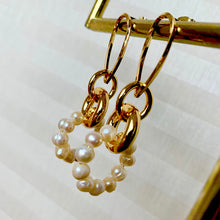 画像をギャラリービューアに読み込む, 淡水パール リング と ゴールド リング の ピアス シルバー925 p-148