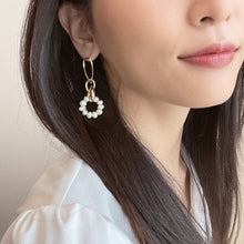 画像をギャラリービューアに読み込む, 淡水パール リング と ゴールド リング の ピアス シルバー925 p-148