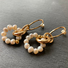 画像をギャラリービューアに読み込む, 淡水パール リング と ゴールド リング の ピアス シルバー925 p-148