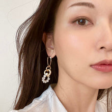 画像をギャラリービューアに読み込む, 淡水パール リング と ゴールド リング の ピアス シルバー925 p-148