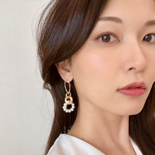 画像をギャラリービューアに読み込む, 淡水パール リング と ゴールド リング の ピアス シルバー925 p-148