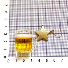画像をギャラリービューアに読み込む, ビールと枝豆の大ぶりピアス　p-253
